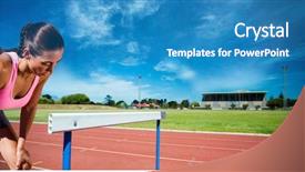  Presentation with tracks - PPT theme enhanced with hands on knees against facing background and a teal colored foreground