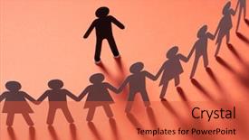  Presentation with people conflict - Slide deck with hands on red surface bull background and a red colored foreground