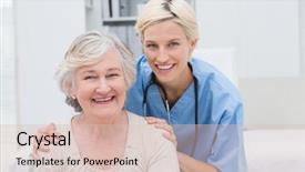  Presentation with patients - Amazing slides having hands on senior patients backdrop and a lemonade colored foreground