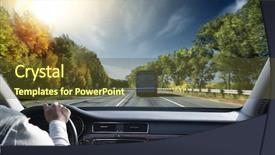  Presentation with steering wheel engineering - Slide deck consisting of hands on steering wheel background and a tawny brown colored foreground