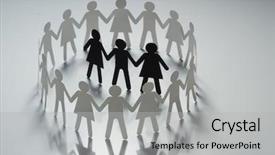  Presentation with people conflict - Audience pleasing theme consisting of hands on white surface bull backdrop and a light gray colored foreground