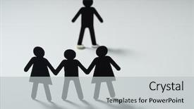  Presentation with people conflict - Cool new slide deck with hands on white surface bull backdrop and a light gray colored foreground