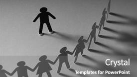  Presentation with people conflict - Cool new PPT theme with hands on white surface bull backdrop and a gray colored foreground