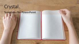  Presentation with praying hands on open bible - Amazing PPT layouts having hands open blank catalog magazines backdrop and a coral colored foreground