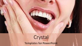  Presentation with face pain - PPT layouts consisting of hands over face dental health background and a coral colored foreground