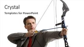  Presentation with target - PPT layouts with hands over white background background and a white colored foreground