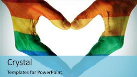  Presentation with rainbow flag - Beautiful slide set featuring view of the east side of harbor springs michigan as seen from the bluff above downtown on christmas day 2015 backdrop and a dark gray colored foreground