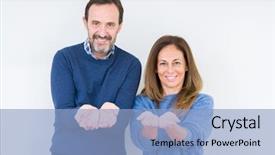  Presentation with love christ christian hands - Slide deck enhanced with middle age couple in love background and a  colored foreground