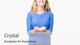  Presentation with coral reefs blue water beautiful sky - PPT layouts having receiver - beautiful young woman wearing blue background and a white colored foreground