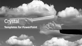  Presentation with baton - Audience pleasing PPT theme consisting of hands passing the baton business backdrop and a gray colored foreground