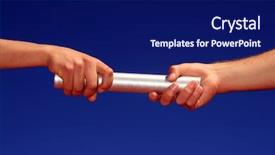 Presentation with baton - Beautiful presentation featuring hands passing the baton backdrop and a navy blue colored foreground