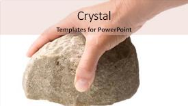  Presentation with rock - Slide set consisting of hands pebble - male hand with a rock background and a lemonade colored foreground