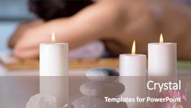  Presentation with spa - Colorful PPT layouts enhanced with hands pebble - young handsome man during spa backdrop and a coral colored foreground