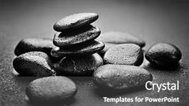  Presentation with spirituality zen meditation stone - Slide deck enhanced with hands pebble - zen basalt stones background and a  colored foreground