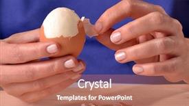  Presentation with egg - Theme enhanced with female eggs - hands peeling boiled egg removing background and a coral colored foreground