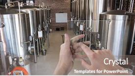  Presentation with brewery - Beautiful theme featuring hands photographing containers through transparent backdrop and a coral colored foreground