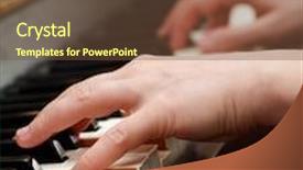  Presentation with piano - PPT theme enhanced with recital - hands playing piano background and a tawny brown colored foreground