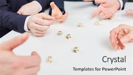  Presentation with team hands - Colorful slide deck enhanced with hands playing roll the dice backdrop and a  colored foreground
