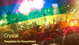  Presentation with tolerance - Presentation theme with hands raised and the lgbt background and a tawny brown colored foreground