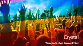  Presentation with diversity community - PPT layouts having hands raised and the lgbt background and a tawny brown colored foreground