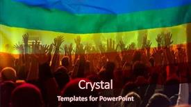  Presentation with lgbt diversity - PPT theme featuring hands raised and the lgbt background and a wine colored foreground