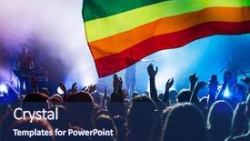  Presentation with tolerance - Slide deck enhanced with hands raised and the lgbt background and a ocean colored foreground