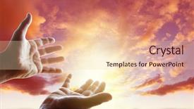  Presentation with sky - Theme having hands reaching for the sky background and a lemonade colored foreground