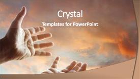  Presentation with sky - Slides with hands reaching for the sky background and a coral colored foreground