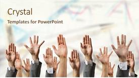  Presentation with rise - Slide set featuring hands rised up background and a cream colored foreground