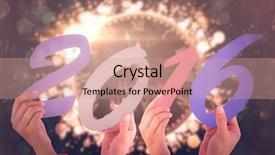  Presentation with black gold - Beautiful slides featuring hands showing 2016 against black backdrop and a coral colored foreground