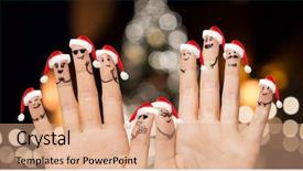  Presentation with wedding anniversary party invitation - PPT layouts enhanced with hands showing fingers with smiley background and a coral colored foreground