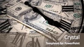  Presentation with clock face - Audience pleasing presentation theme consisting of hands showing time with money backdrop and a gray colored foreground