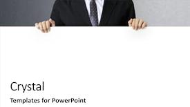  Presentation with blank - Amazing theme having hands showing white blank board backdrop and a white colored foreground