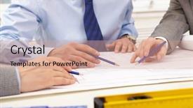  Presentation with sketching - Audience pleasing PPT theme consisting of hands sketching a housing project backdrop and a coral colored foreground