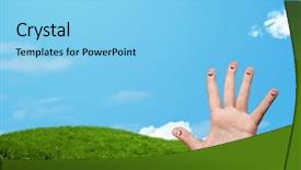  Presentation with college education happy smiling - Amazing presentation theme having hands skies - cheerful happy smiling fingers backdrop and a  colored foreground