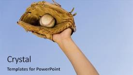  Presentation with baseball player - Theme having hands skies - hand of baseball player background and a light blue colored foreground