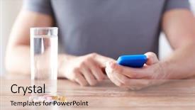  Presentation with water network - Colorful presentation theme enhanced with hands smartphone pills and water backdrop and a lemonade colored foreground