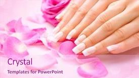  Presentation with pink rose petals - Theme featuring hands soft skin beautiful nail background and a pink colored foreground