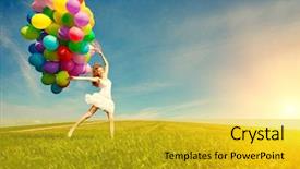  Presentation with happy birthday - Slide deck with hands sunny and positive energy background and a gold colored foreground