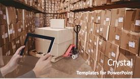  Presentation with tablet - Presentation theme featuring hands taking picture with tablet background and a coral colored foreground