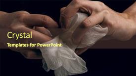  Presentation with aggression - Theme with hands-tearing-white-fragile-flower background and a tawny brown colored foreground