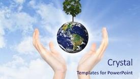  Presentation with sprout - Slides enhanced with young sprout and our planet background and a sky blue colored foreground