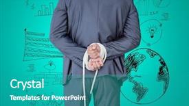  Presentation with digital image - Beautiful theme featuring hands tied up with rope backdrop and a teal colored foreground