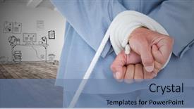  Presentation with digital image - Audience pleasing presentation design consisting of hands tied up with rope backdrop and a seafoam green colored foreground