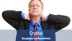  Presentation with holding hands - Slide set featuring hands to his aching neck background and a ocean colored foreground