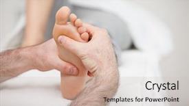  Presentation with foot massage - PPT theme enhanced with hands to massage a foot background and a  colored foreground