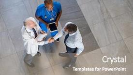  Presentation with pharmaceutical - PPT layouts having hands to representative of pharmaceutical background and a gray colored foreground