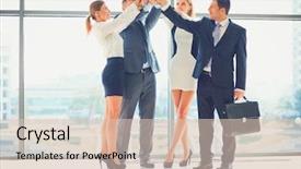  Presentation with circle - Audience pleasing presentation theme consisting of hands together in a circle backdrop and a lemonade colored foreground