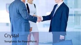  Presentation with business partner people joining hand - Presentation theme having hands together in a circle background and a  colored foreground