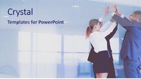  Presentation with business partner people joining hand - PPT layouts with hands together in a circle background and a  colored foreground